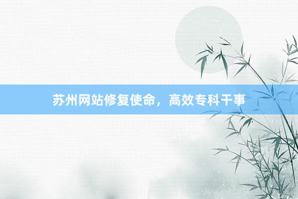 苏州网站修复使命，高效专科干事